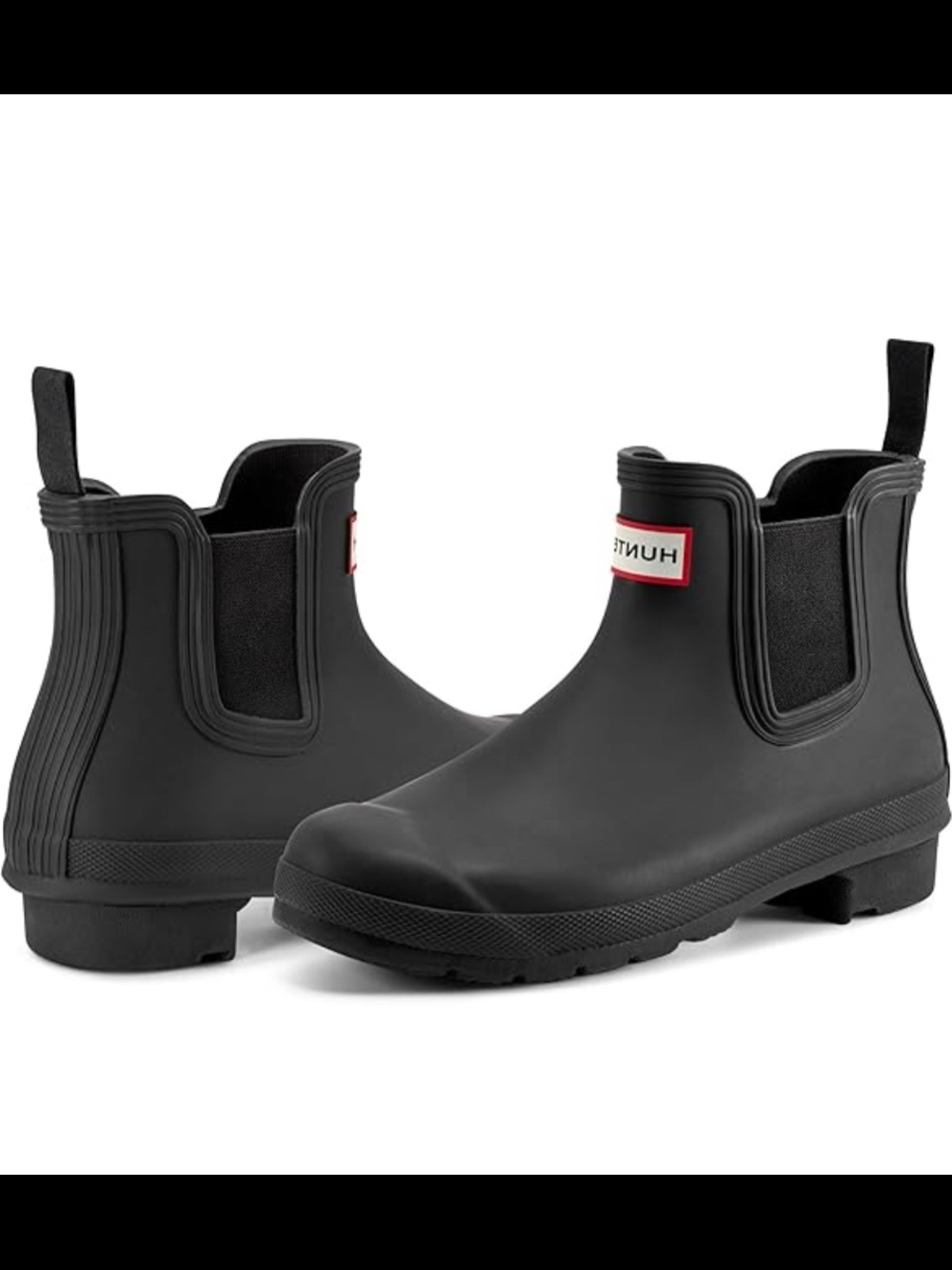 NWT Hunter Matte Black Chelsea Short Rain Boots